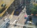 View of a street from above.