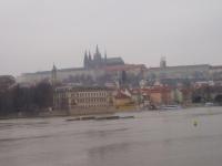 Palace and Cathedral in Praga, in front of River Vlatva