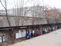 The Berlin Wall and the foundations of the Gestapo headquarters.