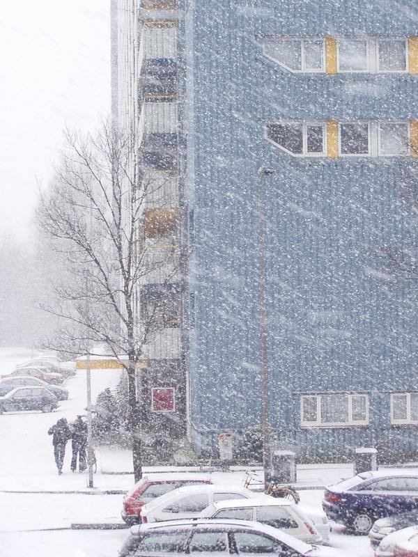 It's hard to walk or ride a bike with such amounts of snow.