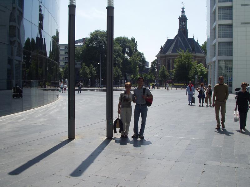 Square next to the library..