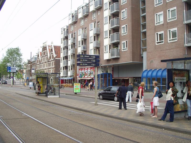 A typical tram stop