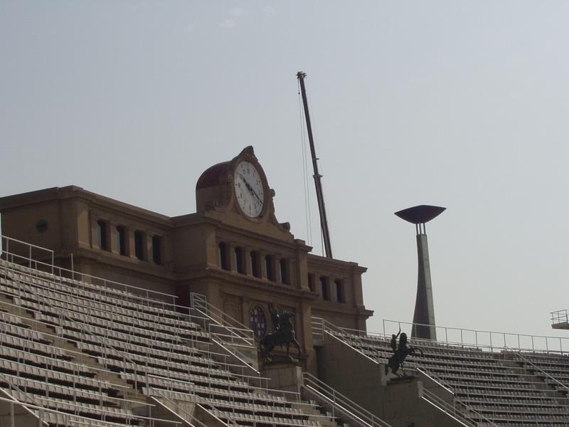 Clock and olympic torch