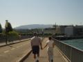 Cruzando el lago.