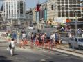 Temporary pedestrian crossing.