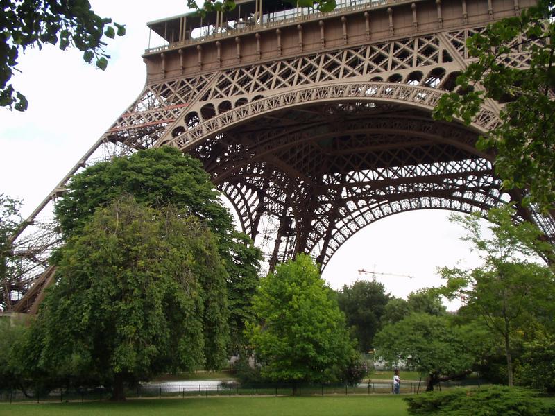 There's a park below the tower