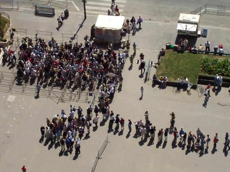 People making the line to come up