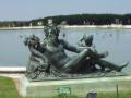 Sculpture next to the pool.