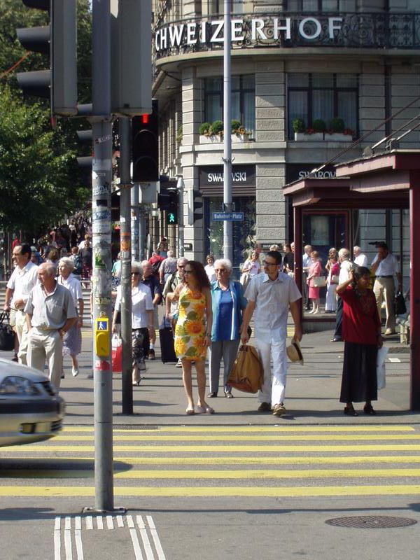 A typical pedestrian crossing.