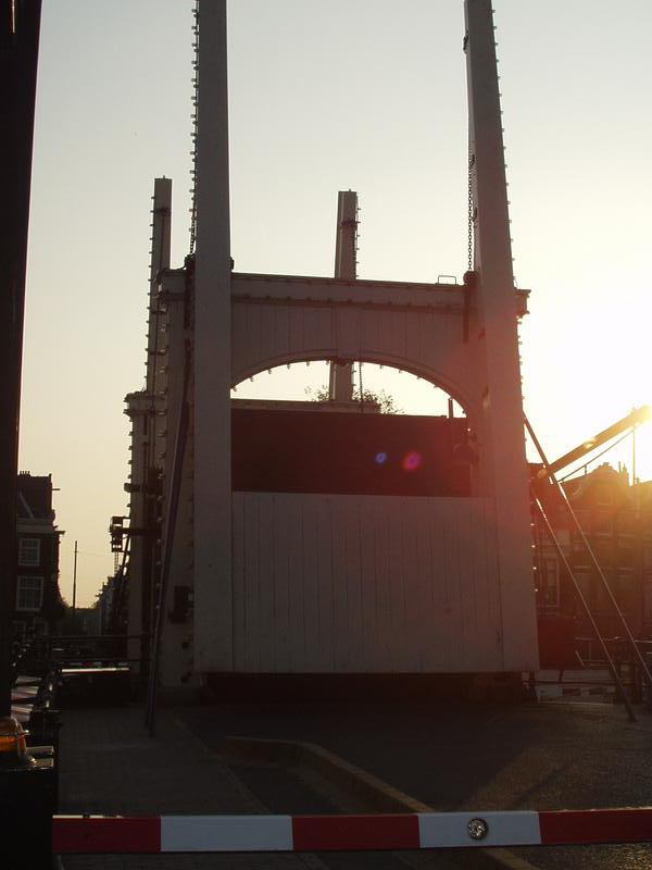 Bridge in upright position