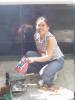 Andrea getting the coals hot :P