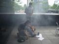 Parag and Andr getting the BBQ ready