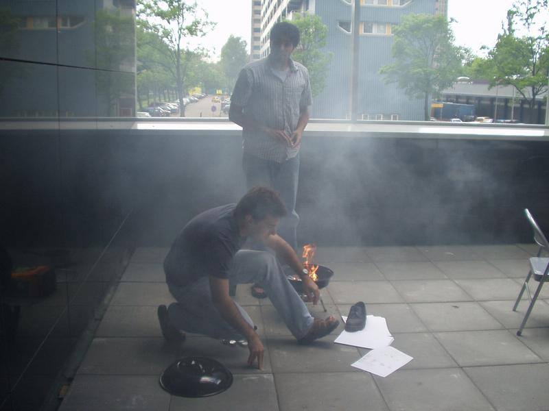 Parag and Andr getting the BBQ ready