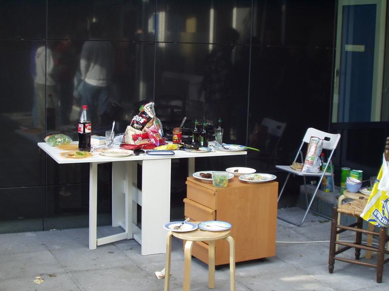 The food table, after the assault by the mob