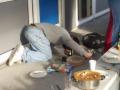 Micha showing off his BBQ skills