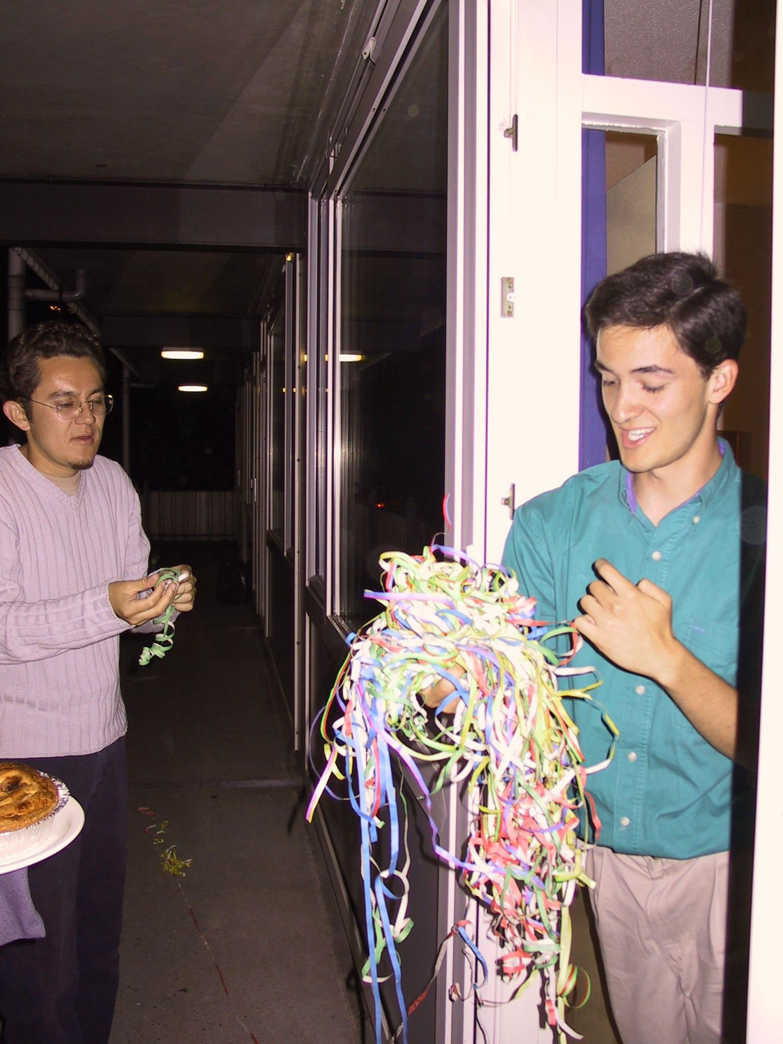 Surprise party. They recycled the papers from the line-dancing performance.